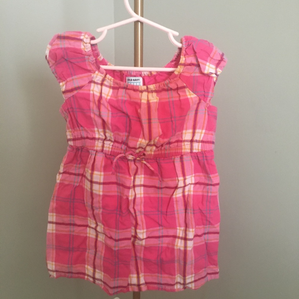 Old Navy Pink Plaid Dress. 2T.